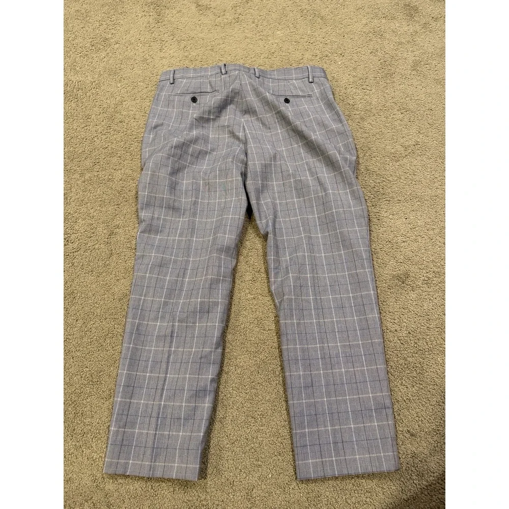Banana Republic‎ Pants Mens 36x30 Navy Blue Plaid Tailored Fit Trousers